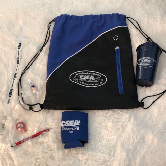 CSEA Other - CSEA Gift Bag Set 7 Pieces NWT Backpack, Pen, Beeswax Lip Balm, Lanyard, Cup Etc
